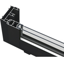 Fensterprofil aus Aluminium mit Isolierglas