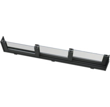 Garde-corps en verre avec cadre et poteaux noirs