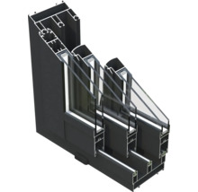 Schnittansicht eines Fensters mit Dreifachverglasung