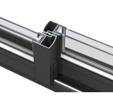 Detailansicht eines Aluminiumschiebefensters
