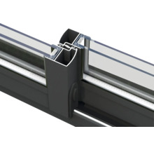 Detailansicht eines Aluminium-Schiebefensters