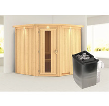 Innensauna aus Holz mit Saunaofen