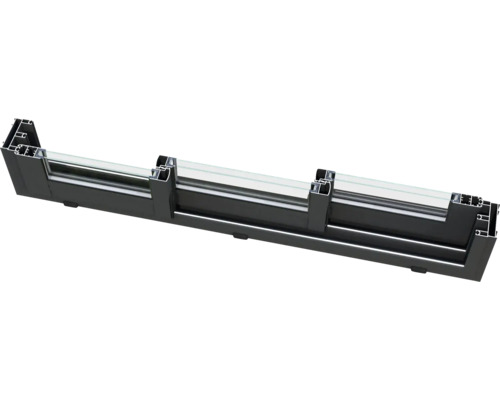 Coupe transversale d''un châssis de fenêtre en aluminium avec vitrage