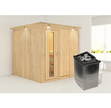 Sauna en bois avec poêle et pierres de sauna pour l''intérieur