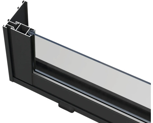 Detailansicht eines Fensterprofils mit Glas