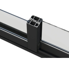 Coupe transversale d''une fenêtre avec cadre en aluminium