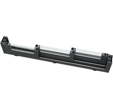 Section transversale d''un cadre de fenêtre en aluminium noir avec verre