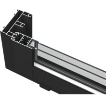 Vue détaillée d''un profilé de fenêtre en aluminium