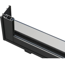 Querschnitt eines Fensters mit Rahmen und Glas