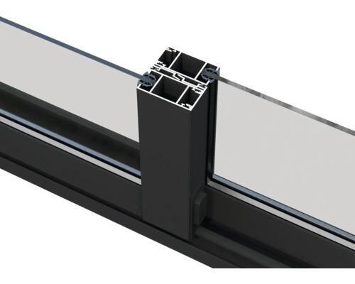 Detailansicht eines Aluminium-Schiebefensters