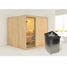 Innenraumsauna aus Holz mit Saunaofen
