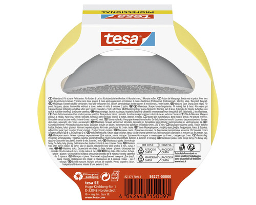 Tesa Malerkreppband für scharfe Farbkanten, sechs Monate im Innenbereich und zwei Monate im Außenbereich rückstandsfrei entfernbar