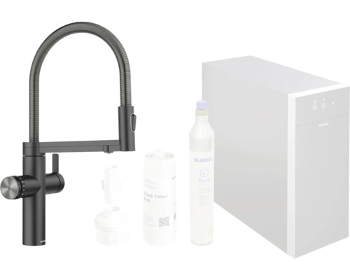 Robinet de cuisine Blanco avec système de soda, filtre et bouteille