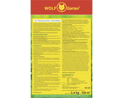 Informations sur le produit Wolf Garten 2 en 1 désherbant sélectif gazon plus engrais