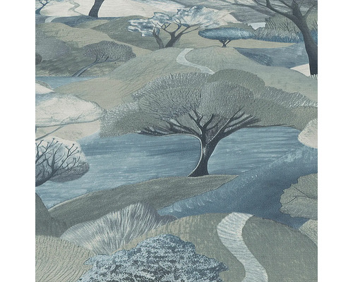 Tapete mit Landschaftsmotiv und Baummotiven