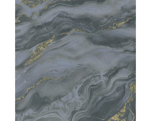 Papier peint avec structure de marbre et accents dorés