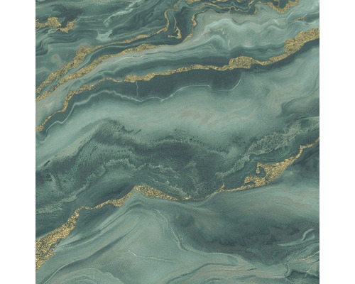 Papier peint aspect marbre avec accents dorés