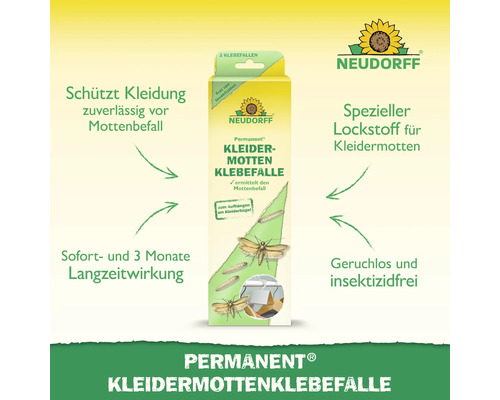 Neudorff Permanent Kleidermotten-Klebefalle zum Schutz von Kleidung vor Mottenbefall
