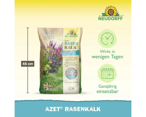 Neudorff Azet Rasenkalk, 45 cm hoch, zur Erhöhung des pH-Werts von sauren Rasenböden