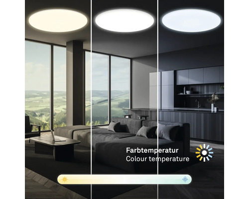 Plafonnier avec température de couleur réglable dans un espace de vie