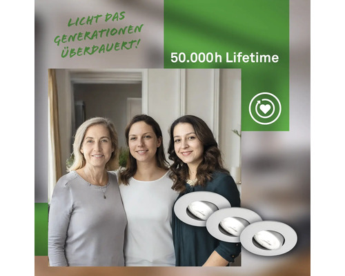 Spot encastrable au plafond d''une durée de vie de 50 000 heures