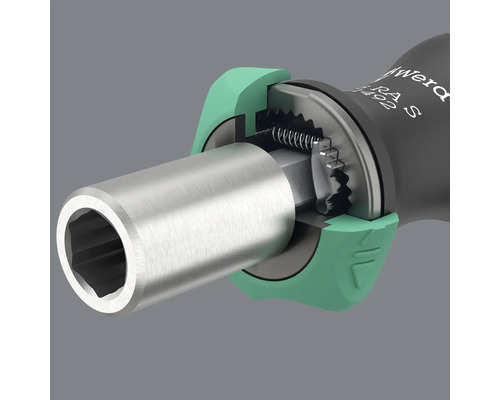 Detailaufnahme eines Wera Schraubendrehers mit Bitaufnahme