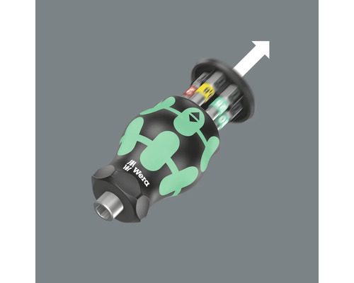 Tournevis avec magasin d''embouts et flèche Logo Wera