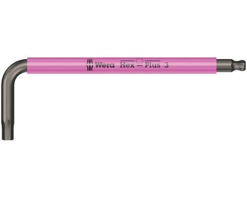 Wera Winkelschraubendreher mit Kugelkopf, Innensechskant, Größe 3