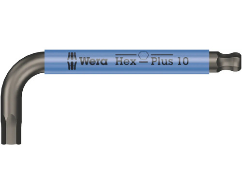 Wera Innensechskantschlüssel mit Kugelkopf und Hex-Plus Profil, Größe 10