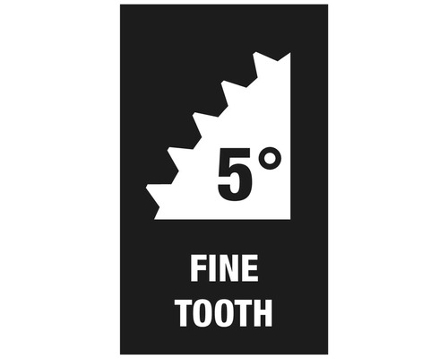 Symbole de denture fine avec un angle de 5 degrés