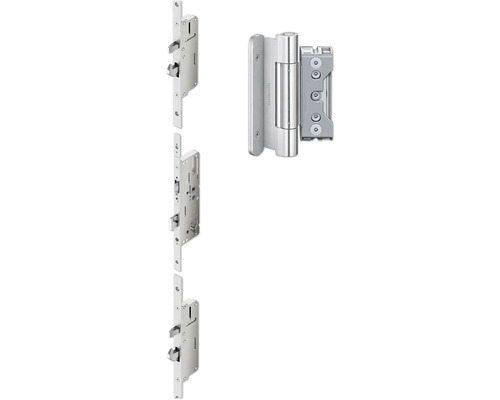 Serrure de porte et paumelle de porte en métal
