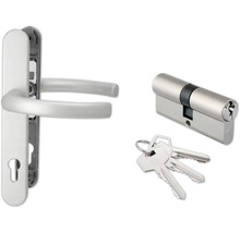 Ensemble de ferrures de porte avec cylindre et clés