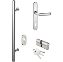 Ensemble de ferrures de porte avec poignée de porte, bouton, cylindre et clés