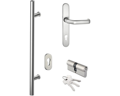 Ensemble de ferrures de porte avec poignée de porte, bouton, cylindre et clés