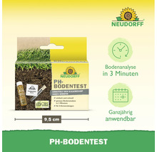 Neudorff Logo. Neudorff pH-Bodentest zur Bestimmung des Kalkbedarfs des Bodens. Verpackung aus über 90 Prozent Altpapier. 9,5 Zentimeter.