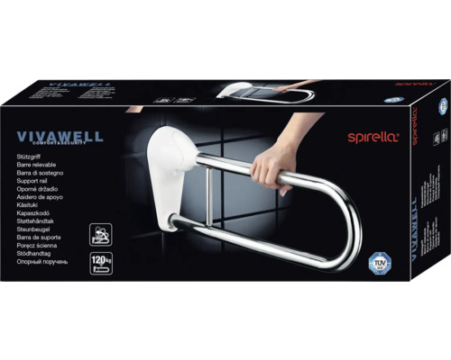 Emballage d''une barre d''appui VivaWell avec le logo Spiralla