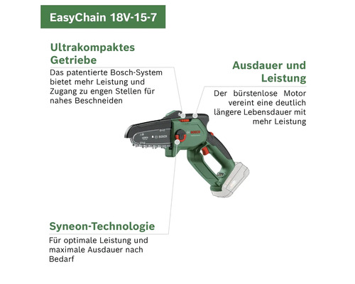 Akkukettensäge von Bosch EasyChain 18V-15-7