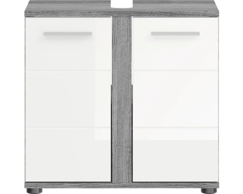 Meuble sous-lavabo avec deux portes et poignées
