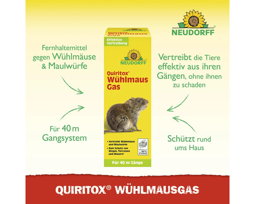 Neudorff Quiritox Wühlmausgas zur Vertreibung von Wühlmäusen und Maulwürfen