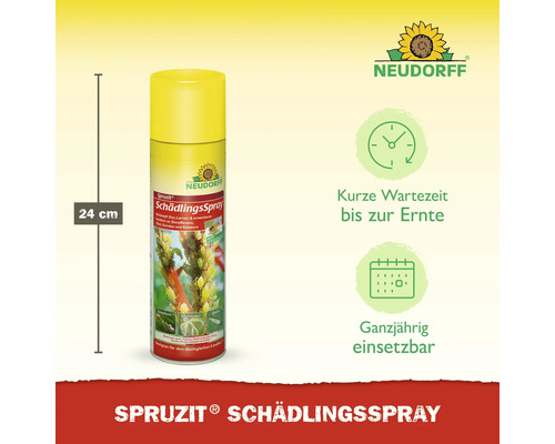 Spruzit Schädlingsspray, 24 cm Höhe, zur Bekämpfung von Eiern, Larven und Insekten an Zierpflanzen, Obst, Gemüse und Kräutern