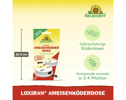 Neudorff Loxiran Ameisenköderdose, 20,3 cm Höhe, zur Bekämpfung von Ameisen in Innen- und Aussenbereichen