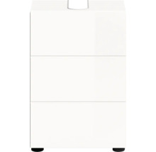 Commode blanche avec trois tiroirs