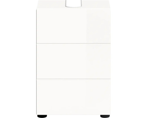 Commode blanche avec trois tiroirs
