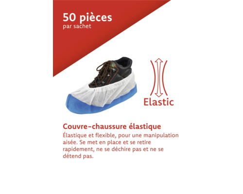 Couvre-chaussures élastiques, 50 pièces par sachet