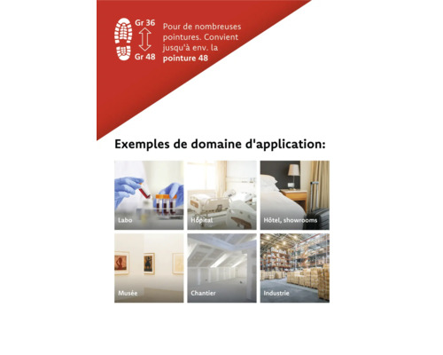 Exemples de domaines d''application: Laboratoire, hôpital, hôtel, salles d''exposition, musée, chantier, industrie
