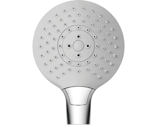 Pomme de douche ronde avec plusieurs types de jet