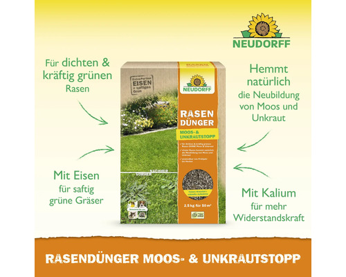 Neudorff Rasendünger Moos- und Unkrautstopp Packung