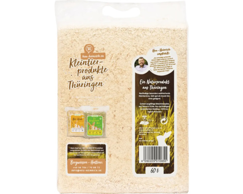 Litière pour petits animaux Heu-Heinrich de Thuringe en paquet de 60 litres