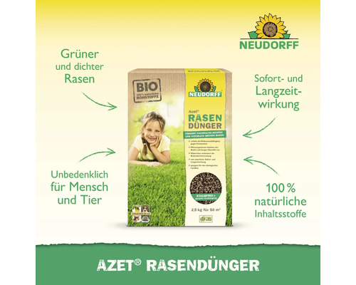 Packung Azet Rasendünger für dichten und grünen Rasen