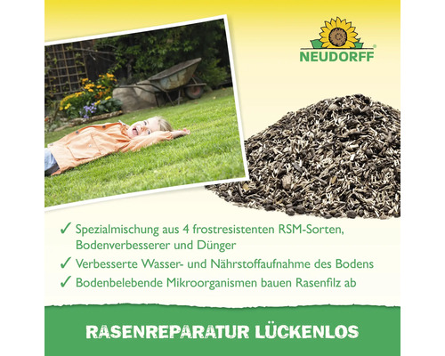Rasenreparatur LückenLos Neudorff 2,5 kg 32 Stellen
